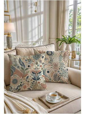 Iki Adet Çift Taraflı Baskılı Süet Kırlent Kılıfı, Şık ve Kullanışlı Ev Dekoru