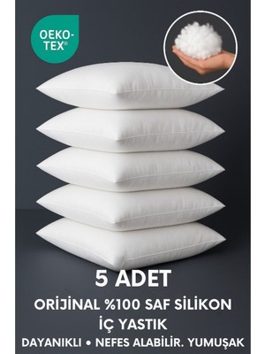 Yumuşak Beyaz %100 Saf Silikon Dolu Kırlent Seti, Nefes Alan ve Dayanıklı