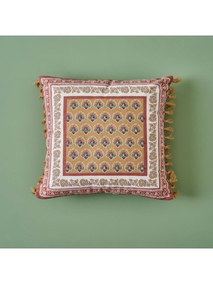 Çok Renkli Boncuklu Kırlent Kılıfı 43X43 Cm, Şık ve Renkli Ev Dekorasyonu