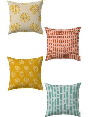 Renkli 4'lü Kırlent Kılıf Seti, Şık ve Rahat Dekorasyon Için Mükemmel Seçim