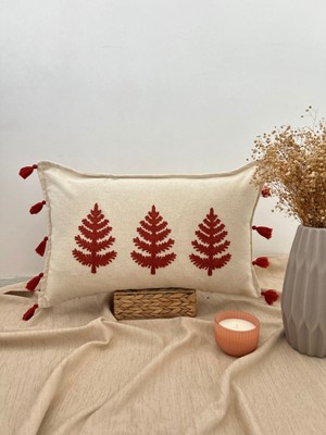 Keten 35X55 Ebat Dekoratif Kırlent Kılıfı, Şık ve Zarif Tasarım.