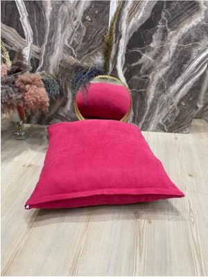 Fuşya Kadife Yer Minderi Puf Kırlent Kılıfı 60X80, Şık ve Rahat Tasarım
