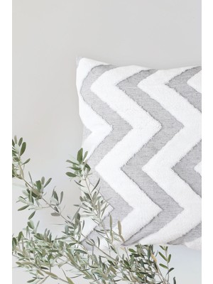 Bohem Tasarım Dekoratif Gri Kırlent Kılıfı, Şık ve Zarif Iç Dekorasyon Parçası