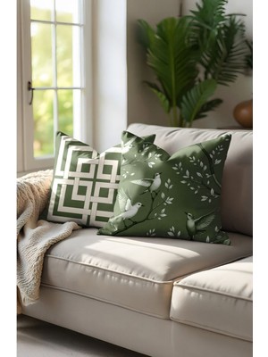 Dijital Baskılı Çift Taraflı Fermuarlı Dekoratif Kırlent Kılıfı Seti, Şık ve Kullanışlı