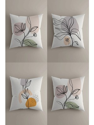 Çift Taraflı Dijital Baskılı 4'lü Dekoratif Kırlent Kılıfı, Şık ve Özgün Tasarım