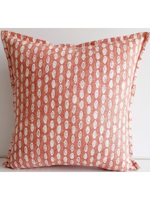 Kırmızı Tohum Desenli Pamuklu Kırlent Kılıfı, Yumuşak ve Şık Ev Aksesuarı