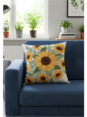 Bahar Renkleriyle Dijital Baskılı Doğa Desenli Şık Kırlent