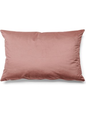 Gül Kurusu Tek Renk Kırlent Kılıfı 50X30 cm Süet Kumaş