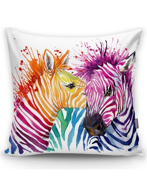 Zebra Desenli Dijital Baskılı Dekoratif Yastık Kılıfı, Şık ve Modern Ev Dekoru Için Ideal