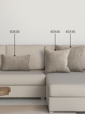 Home Daily Serisi Taş Rengi Kırlent Yastık Kılıfı, Şık ve Rahat Ev Aksesuarı