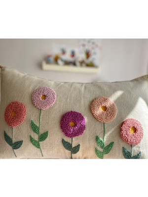 35X55CM Pembe Dikdörtgen Dekoratif Punch Işleme Yastık 1 Adet