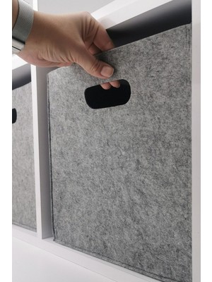 Keçe Çok Amaçlı Keçe Organizer Sepet Düzenleyici Saklama Sepeti Typ0 Yunusoğlu Home Gri %100 Keçe T