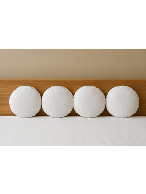 Beyaz Yuvarlak Silikon Boncuklu 4'lü Iç Yastık Seti