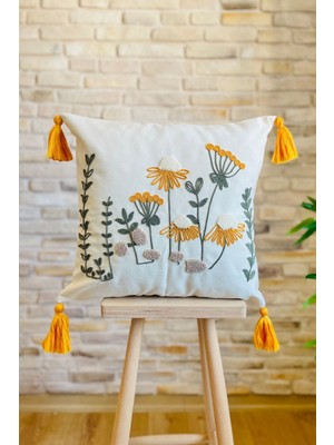 El Işlemeli Tekli Dekoratif Kırlent Kılıfı, Şık ve Özel Tasarım