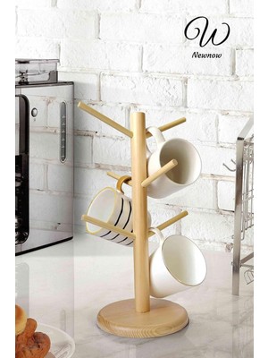 Bambu Kupa Bardak Askısı, Kupa Standı, Kahve Fincanı Rafı, Tezgahüstü Kupa Ağacı,