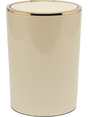 Şık 6 Lt Bej Çöp Kovası, Banyo, Mutfak ve Ofis Için Kullanıma Uygun