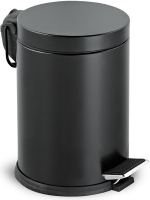 Şık Siyah Metal Pedallı Çöp Kovası, Banyo, Mutfak ve Balkon Için Ideal