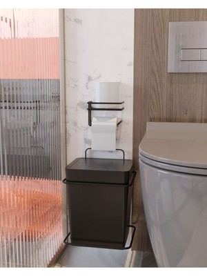 Yapışkanlı Çöplük ve Tuvalet Kağıtlığı Düzenleyici, Şık ve Pratik Banyo Düzenleyici