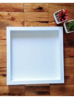 Beyaz Ahşap Pano Çerçeve 30X30 Cm, Şık ve Modern Dekorasyon Için Ideal