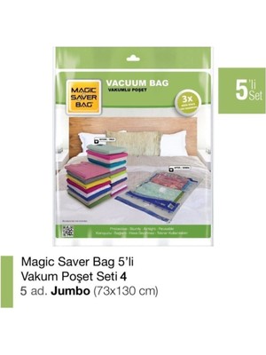 5'li Jumbo Vakum Poşet Seti ile Yiyecekleri Taze Tutun