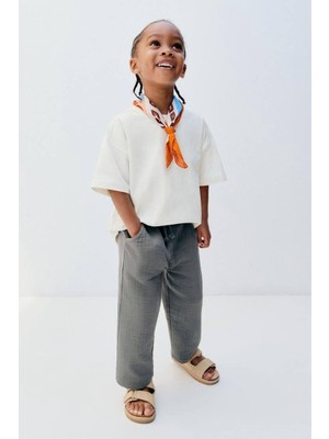 Danuna Kids Beyaz  Oversıze T-Shirt Kız Erkek Çocuk Unısex Yarım Kollu % 100 Pamuk T-Shirt