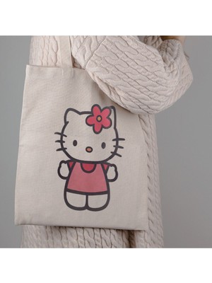 Hello Kitty Tasarım Tote Bag Bez Çanta