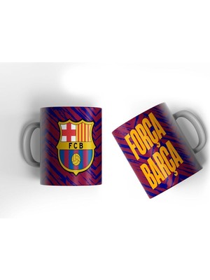 Barcelona Futbol Takımı Barça Tasarım Baskılı Kupa Bardak Kahve Kupası Hediye Porselen Kupa