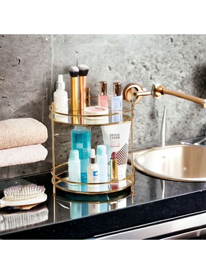 Teknotrust İki Katlı Aynalı Makyaj ve Takı Düzenleyici,  Şık ve Kullanışlı Organizatör