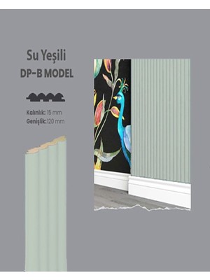 Su Yeşili Mdf Duvar Paneli 12CM*250CM, Pvc Kaplama, Modern ve Şık Tasarım