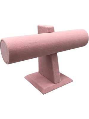 Pembe Süet Kumaş Saat ve Bileklik Sergileme Standı, Şık ve Kullanışlı Tasarım