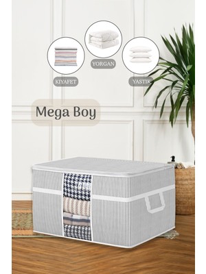 Mega Boy Pencereli Yorgan Hurcu - Yastık Yorgan Düzenleyici Saklama Hurcu 75 x 40 x 40 cm