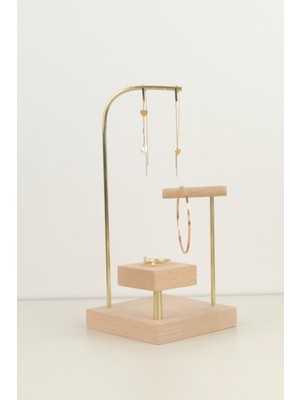 Teknotrust Ahşap Takı Standı,  Küpe,  Bileklik ve Yüzük Düzenleyici,  Şık ve Fonksiyonel Tasarım