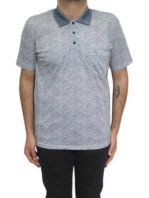 Santa Fistan Store Erkek Desenli Klasik Kesim Rahat Kalıp Tek Cepli Polo Yaka T-Shirt