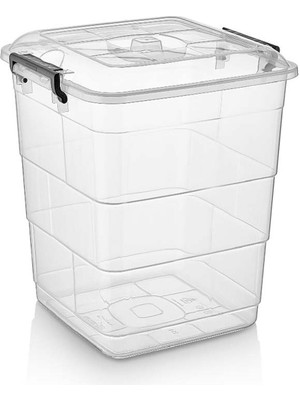 Şeffaf Kare Saklama Kutusu, 10 Litre, Plastik, Hafif ve Pratik Düzenleyici