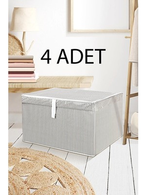 4'lü Mini Kutu Hurç, 40X30X26 Cm, Şık ve Kullanışlı Gri Renk Seçeneği