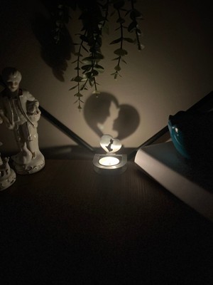 Aşk Temalı Katlanabilir Silüet Dekoratif Mumluk, Şık ve Pratik Ev Dekoru