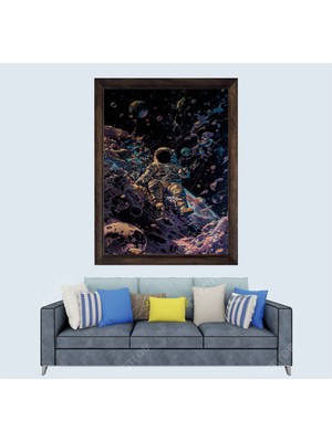 Astronot Çerçeveli Duvar Tablosu 30X45 cm