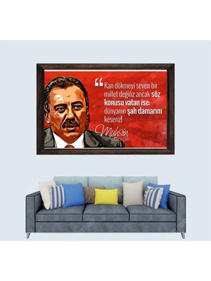 Muhsin Yazıcıoğlu Sözü Çerçeveli Duvar Tablosu 30X45 cm