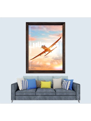 Eğitim Uçağımız Hürkuş Çerçeveli Duvar Tablosu 30X45 cm