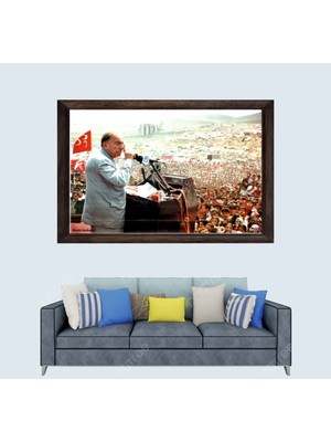Başbuğ Alparslan Türkeş, Ülkücü Lider, Mhp, Çerçeveli Duvar Tablosu 20X30 cm