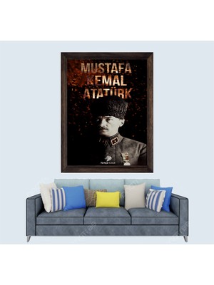 Mustafa Kemal Atatürk Çerçeveli Duvar Tablosu 20X30 cm