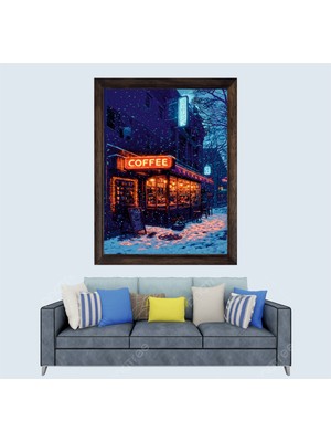 Kış Manzaralı Çerçeveli Duvar Tablosu 20X30 cm