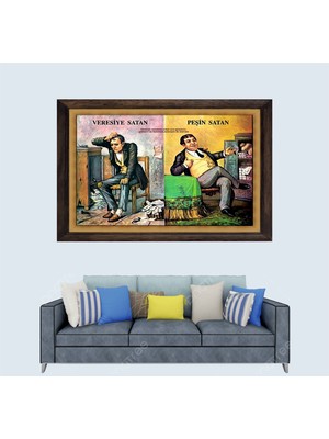 Peşin Veren, Veresiye Veren Çerçeveli Duvar Tablosu 30X45 cm