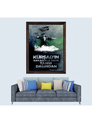 Türkçü Kürşad Han Sözü Çerçeveli Duvar Tablosu 30X45 cm