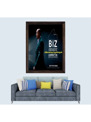 Cumhurbaşkanımız Recep Tayyip Erdoğan Sözü Çerçeveli Duvar Tablosu 20X30 cm