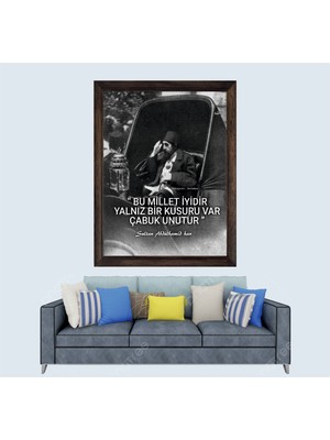 Osmanlı Imparatorluğu, 2. Abdülhamit Han 1 Çerçeveli Duvar Tablosu 20X30 cm