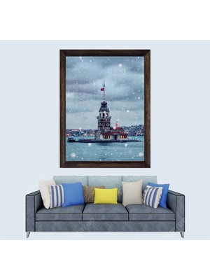 Kız Kulesi Manzarası Çerçeveli Duvar Tablosu 30X45 cm