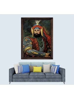 Osmanlı Padişahı 4. Murat Portresi Çerçeveli Duvar Tablosu 30X45 cm