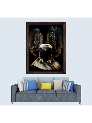 Kartal Temalı Çerçeveli Duvar Tablosu 20X30 cm