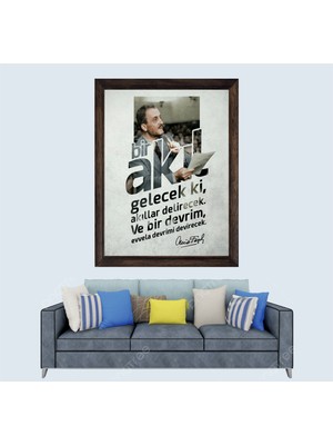 Necip Fazıl Kısakürek Sözü Çerçeveli Duvar Tablosu 30X45 cm